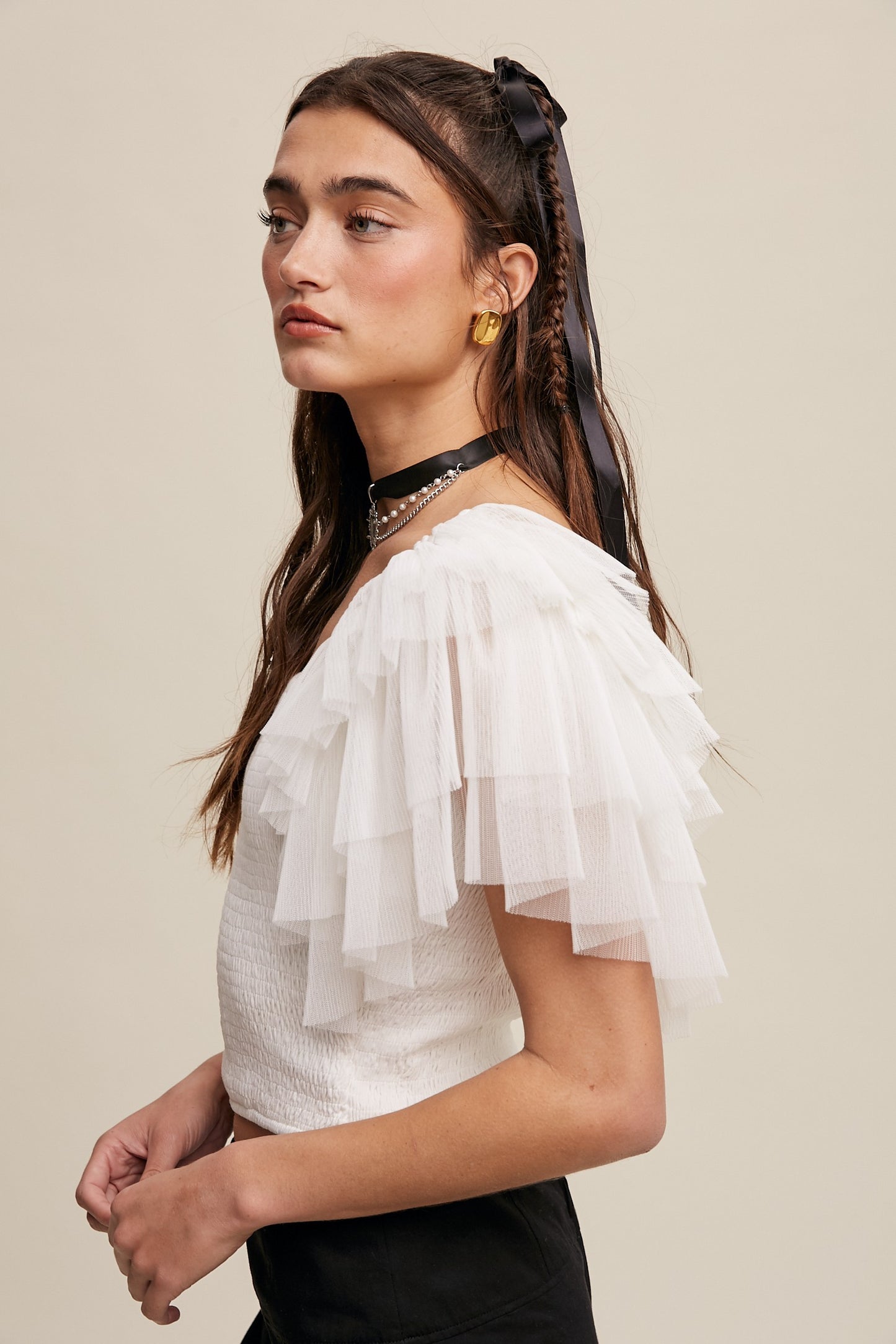 Delilah True Romance Top in Ivory