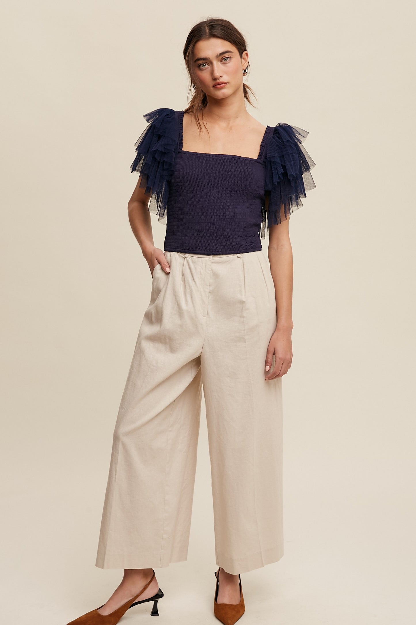 Delilah True Romance Top in Navy
