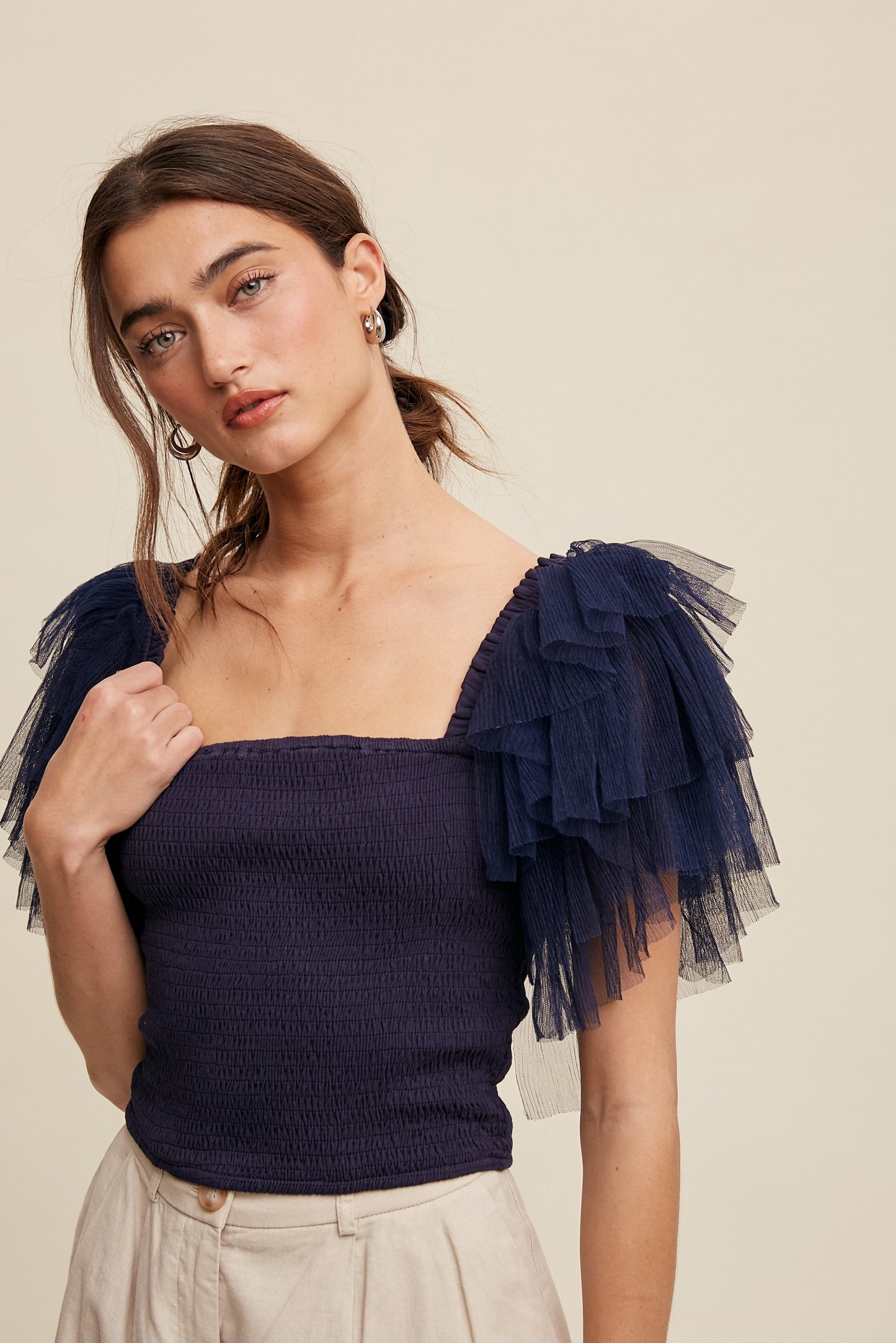 Delilah True Romance Top in Navy
