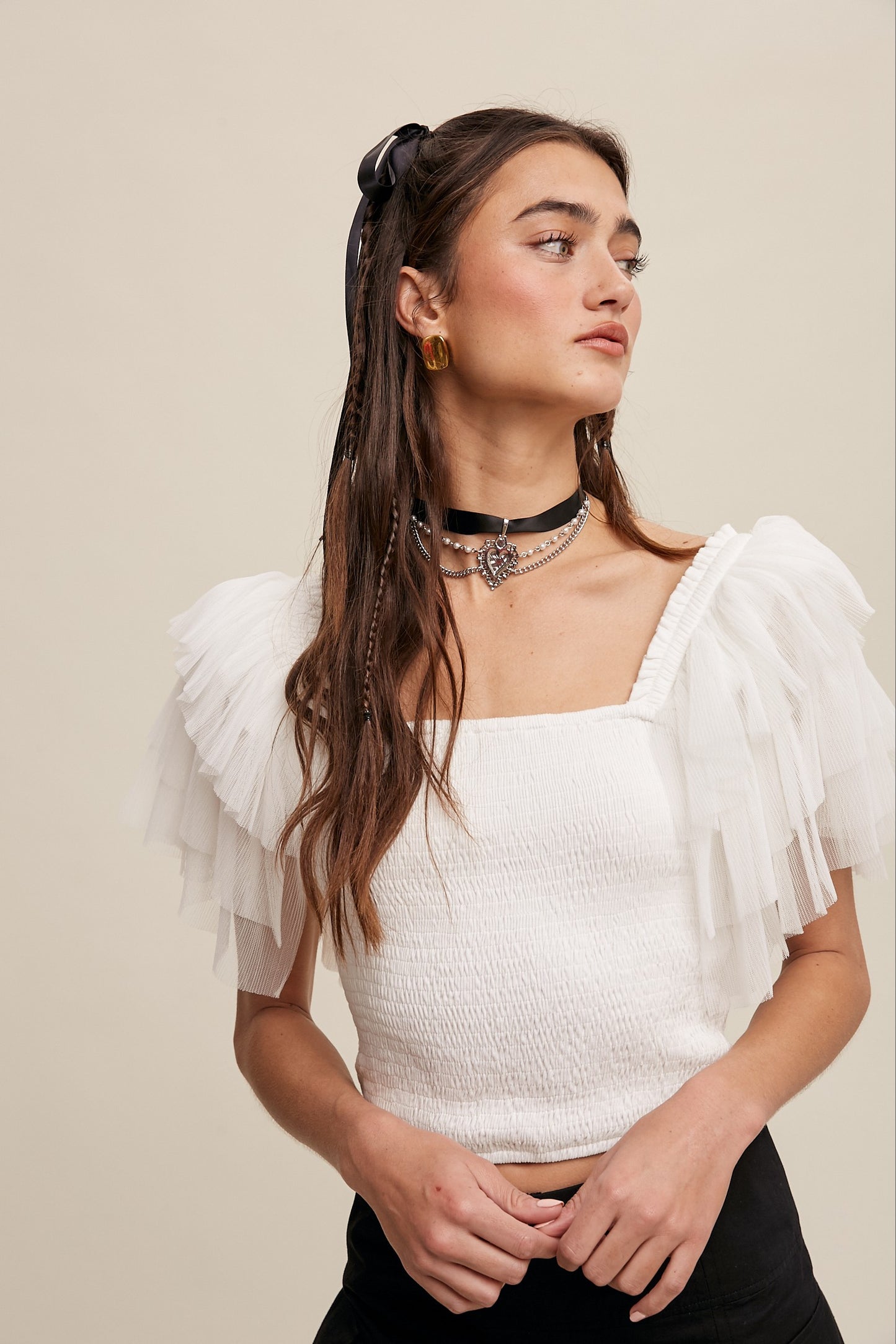 Delilah True Romance Top in Ivory