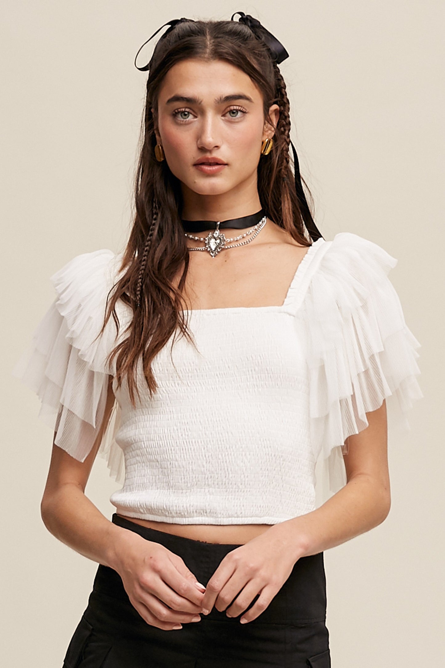 Delilah True Romance Top in Ivory