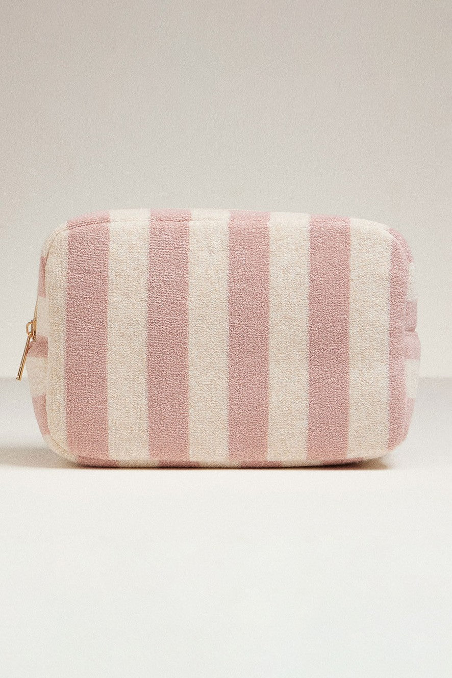 Large Striped Makeup Bag