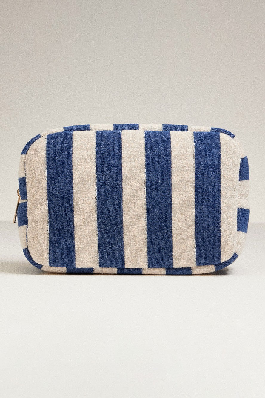 Large Striped Makeup Bag
