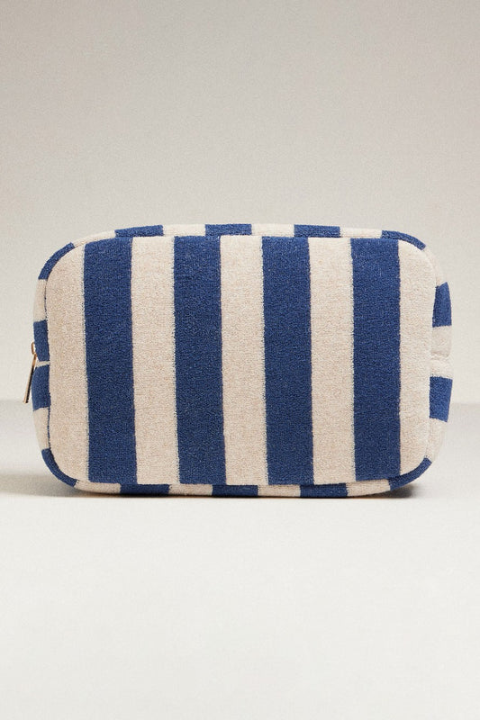 Large Striped Makeup Bag