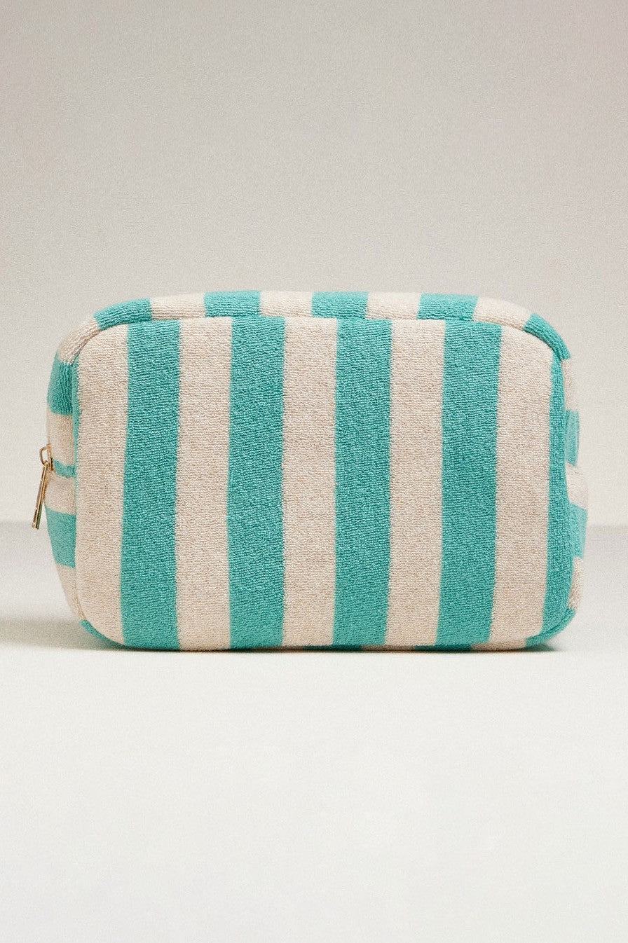 Large Striped Makeup Bag