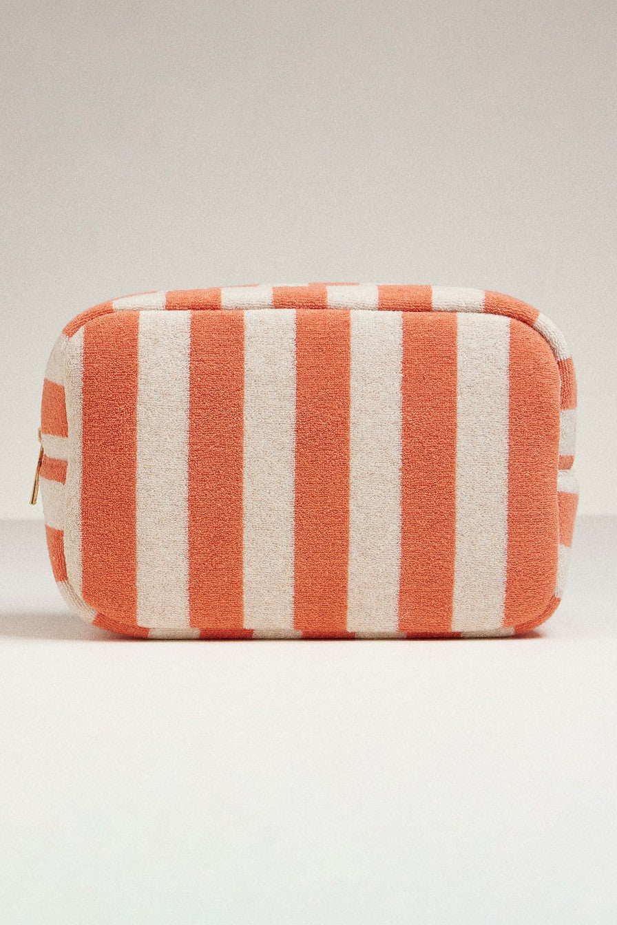 Large Striped Makeup Bag