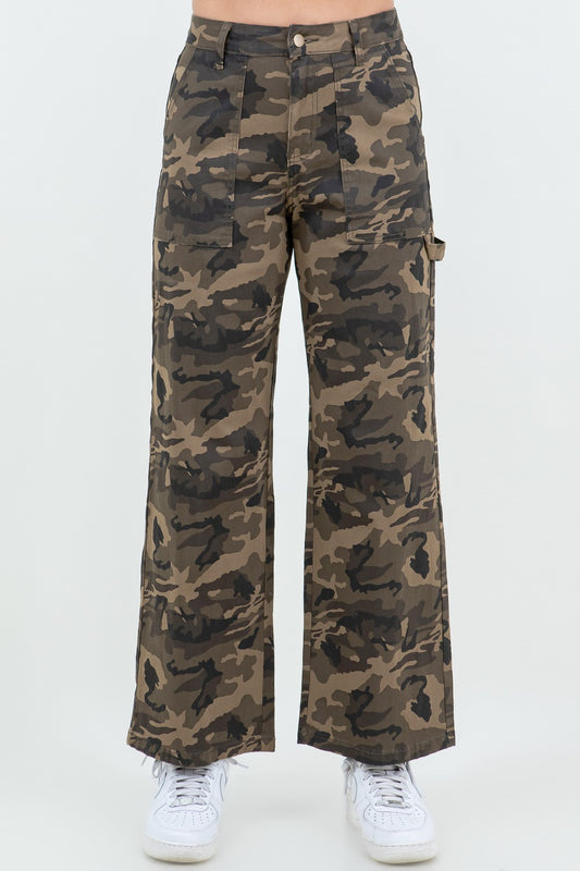 Camo Couture Wide Leg Cargo Jeans