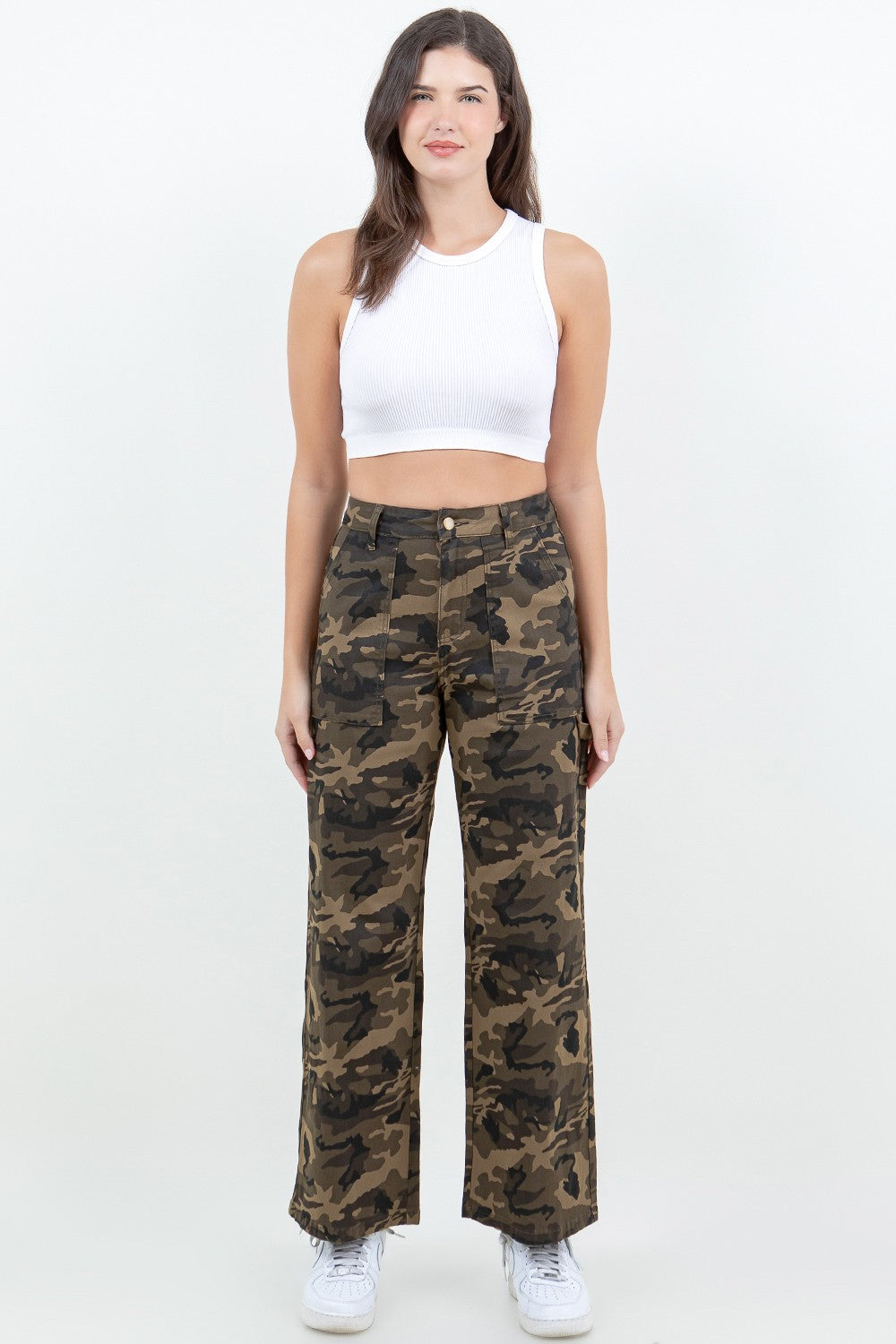 Camo Couture Wide Leg Cargo Jeans