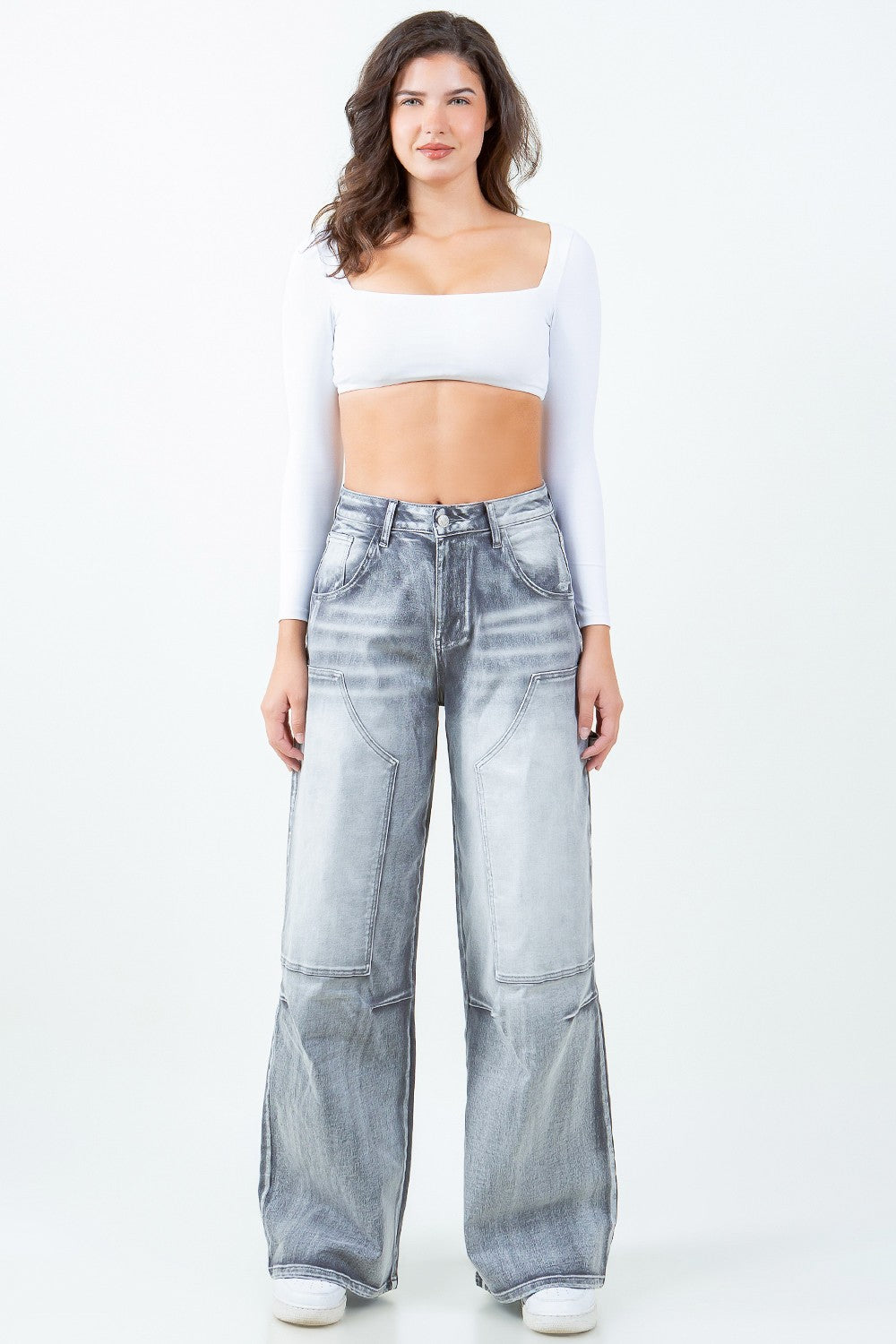 Fade Into You Wide Barrel Leg Jeans