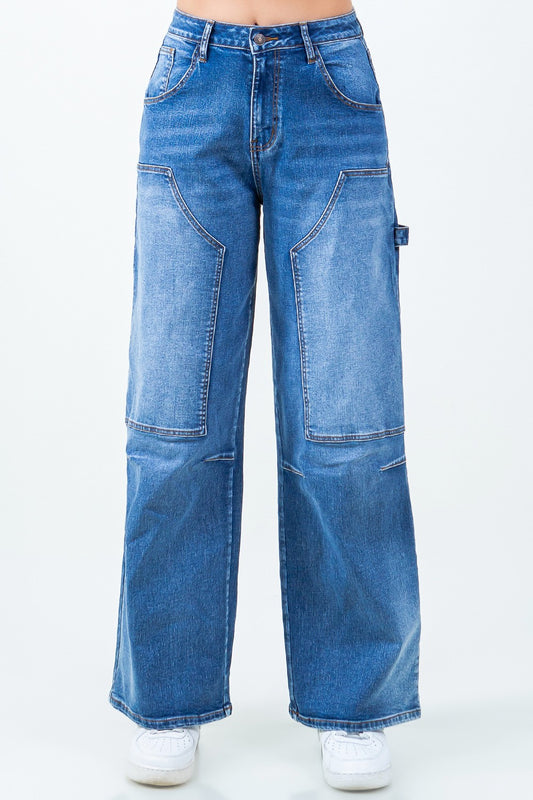 Fade Into You Wide Barrel Leg Jeans