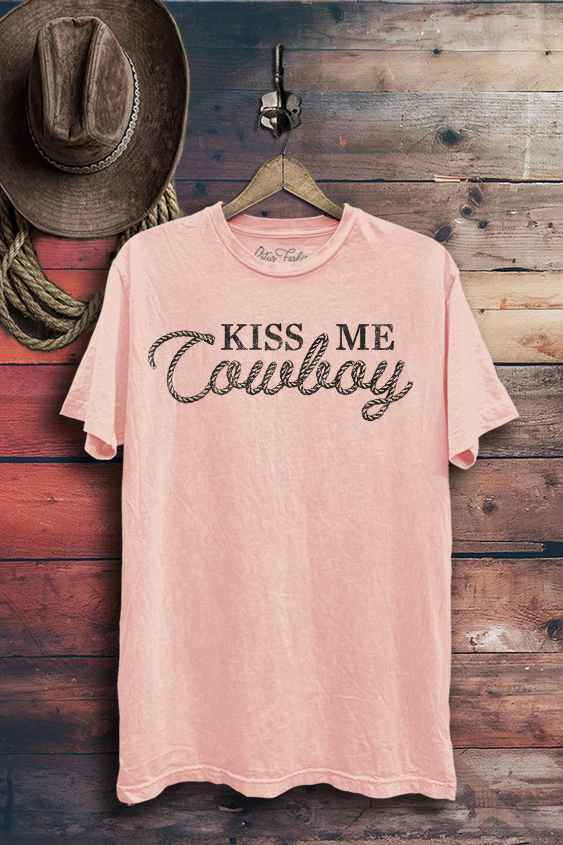 Kiss Me Cowboy Western Graphic T-Shirt