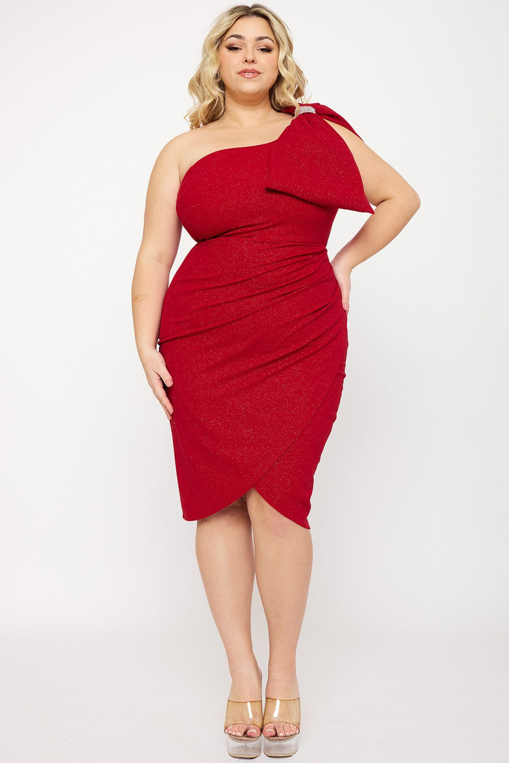 Girl Goes Glam Glitter Red Party Dress