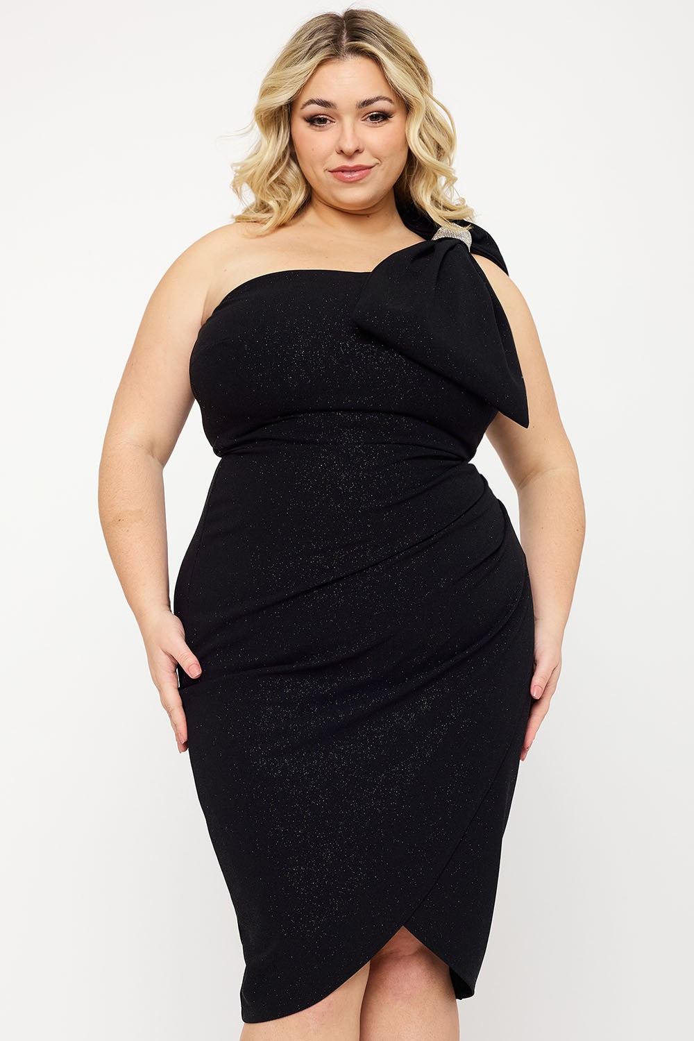 Girl Goes Glam Glitter Black Party Dress