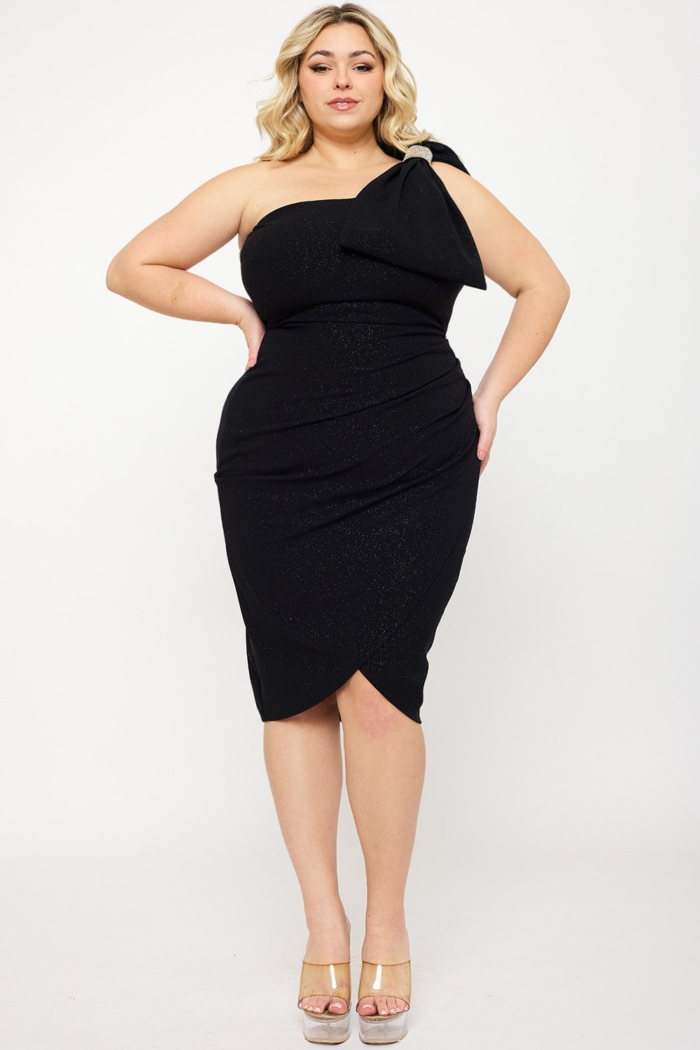 Girl Goes Glam Glitter Black Party Dress