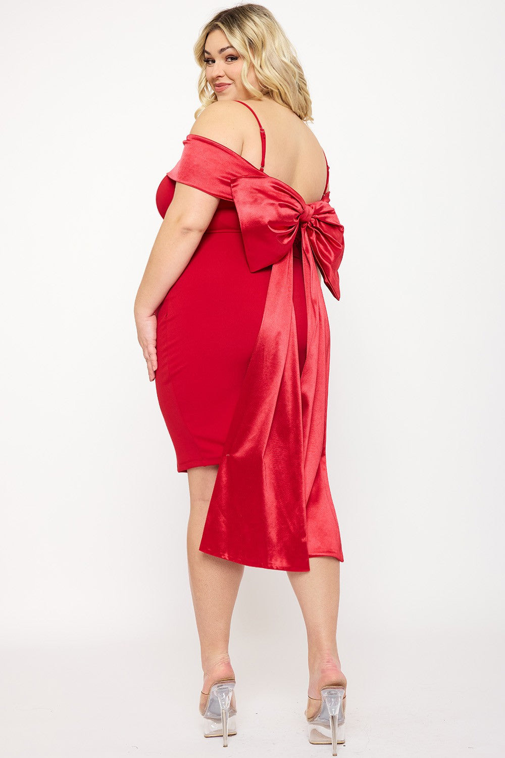 All Wrapped Up Bow Back Red Party Dress