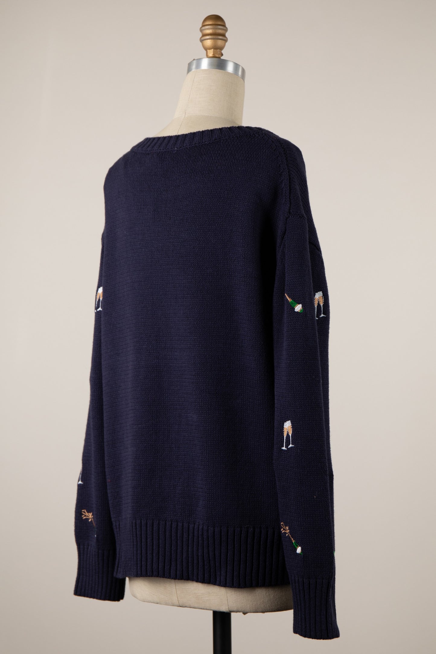SALUTE THE FLUTE CHAMPAGNE PARTY SWEATER