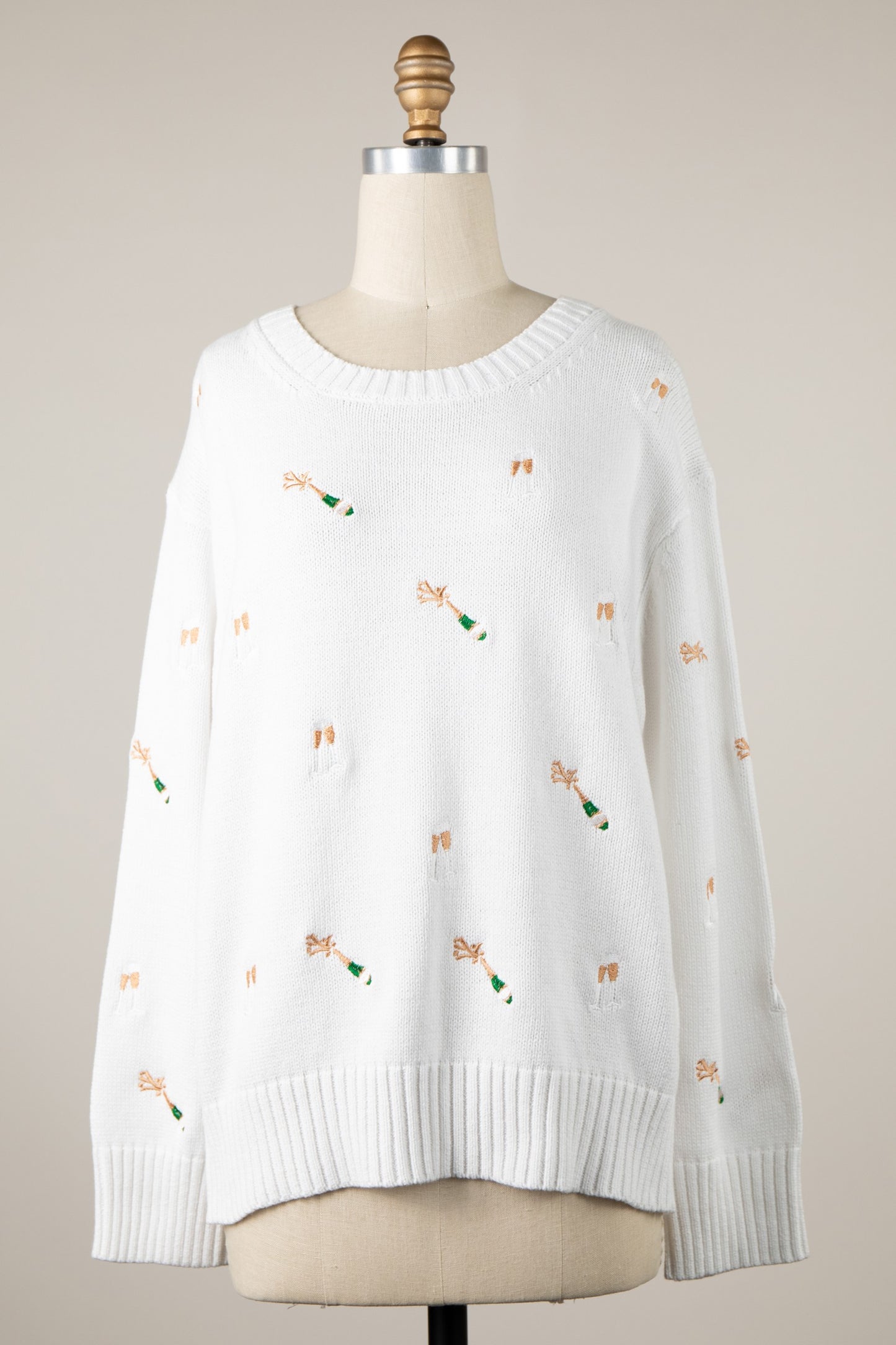 SALUTE THE FLUTE CHAMPAGNE PARTY SWEATER