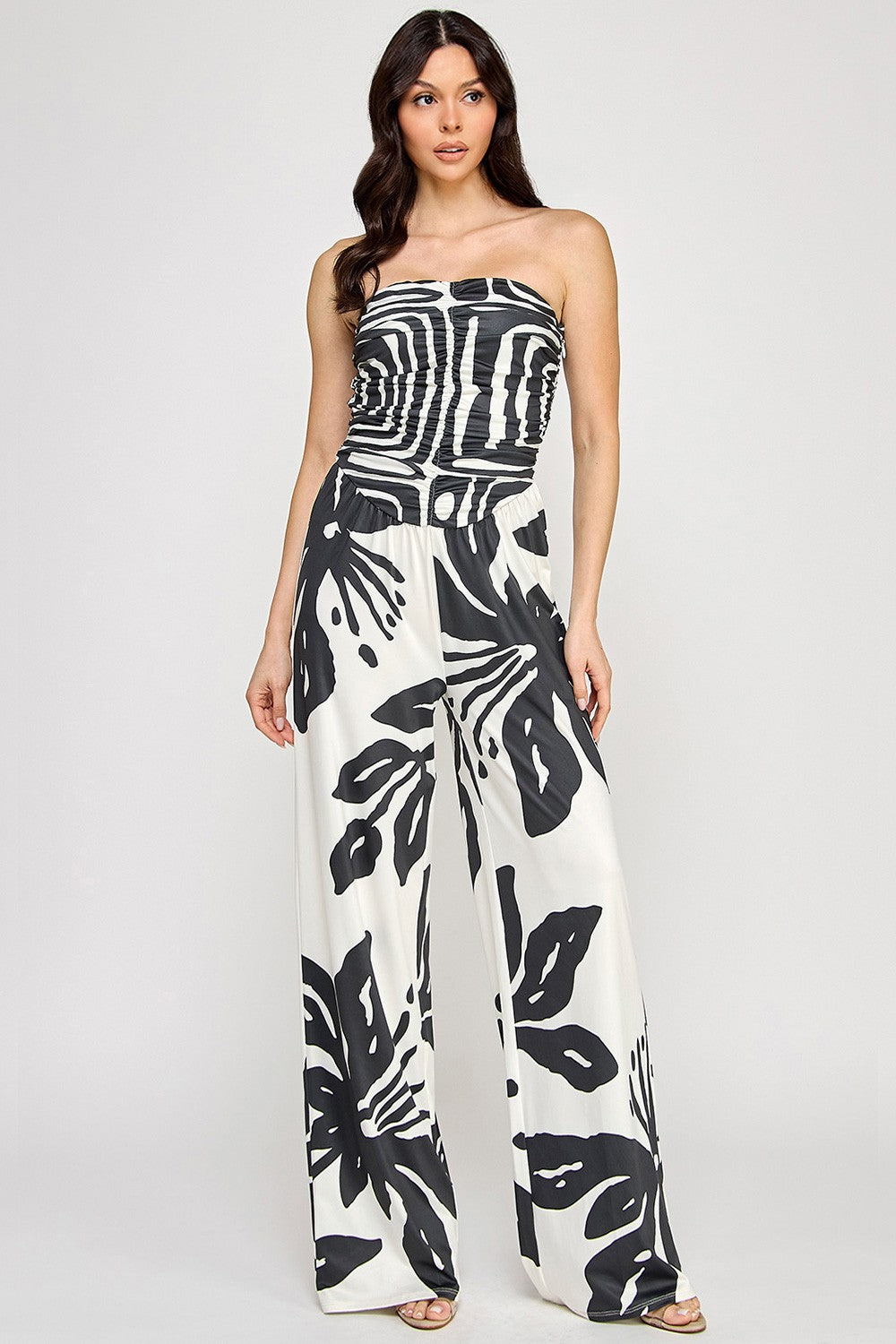 Sassy 70's Wide-leg Floral Jumpsuit