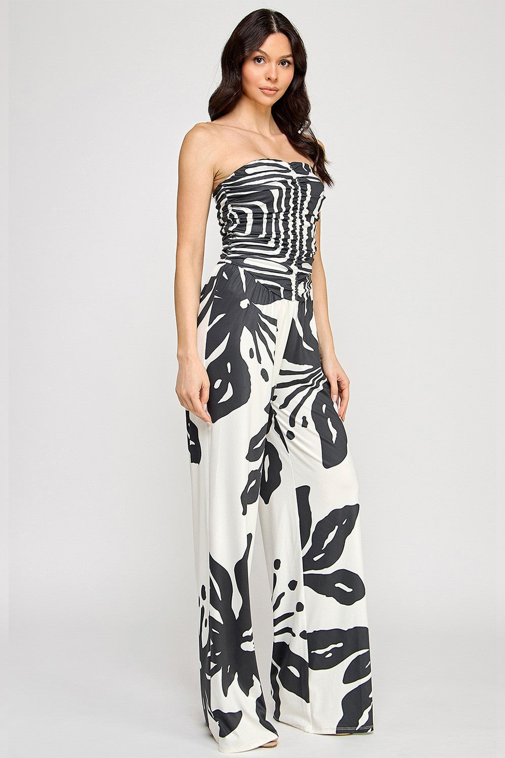 Sassy 70's Wide-leg Floral Jumpsuit