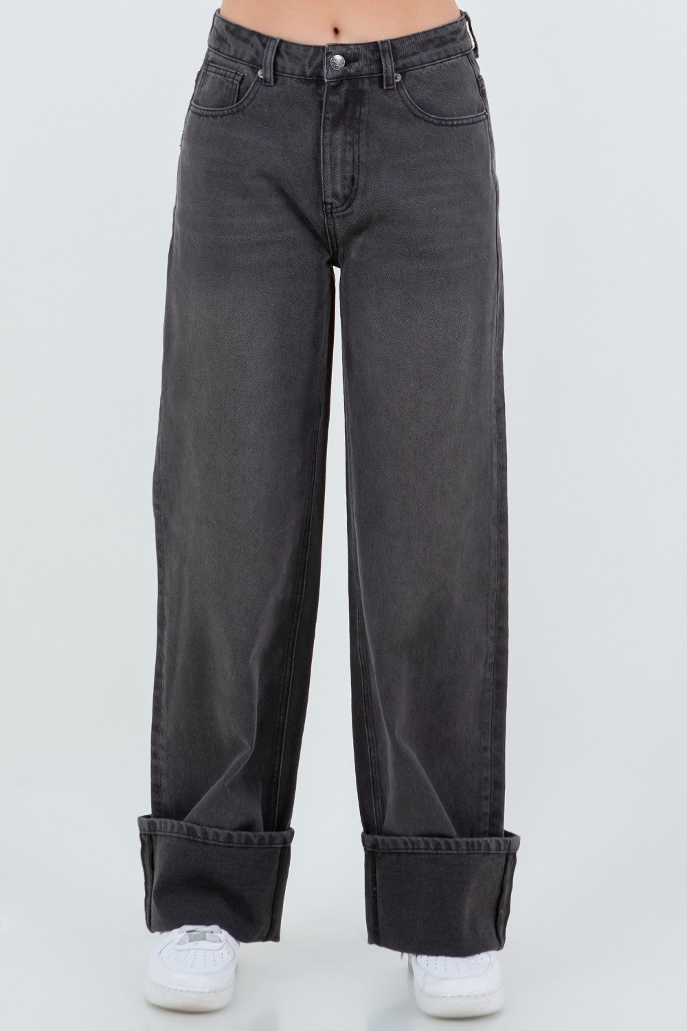 Roll With It Straight Leg Cuffed Jeans