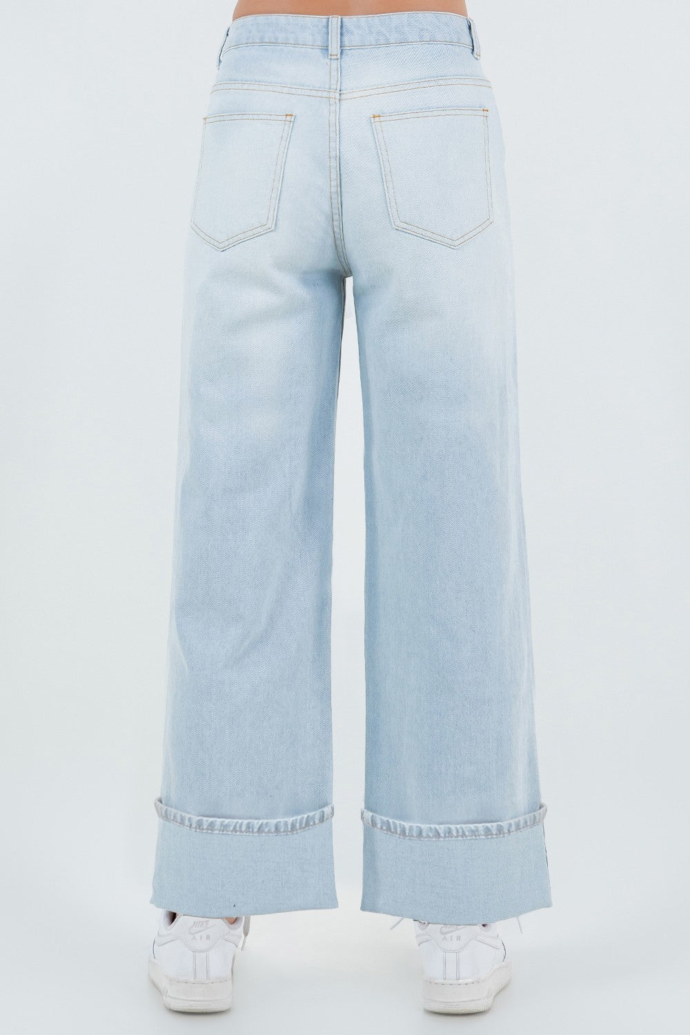 Roll With It Straight Leg Cuffed Jeans