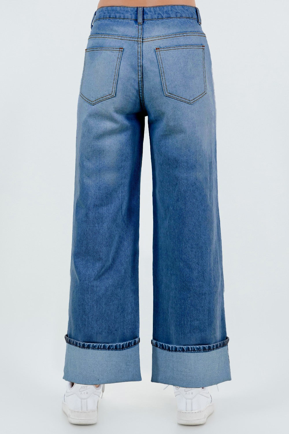 Roll With It Straight Leg Cuffed Jeans