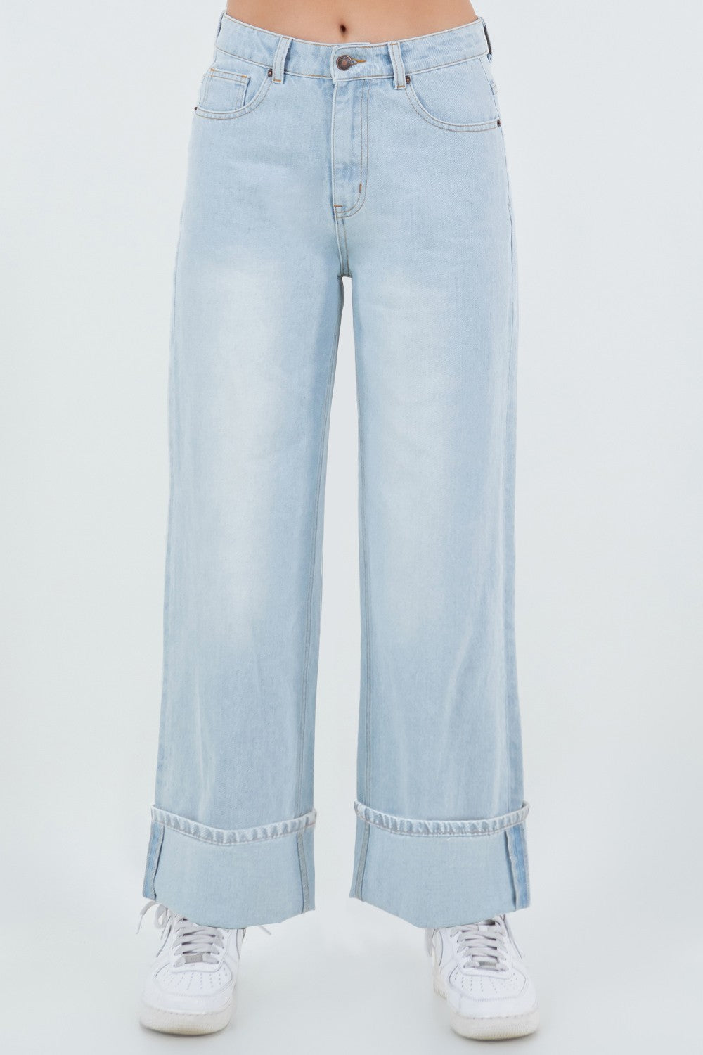 Roll With It Straight Leg Cuffed Jeans