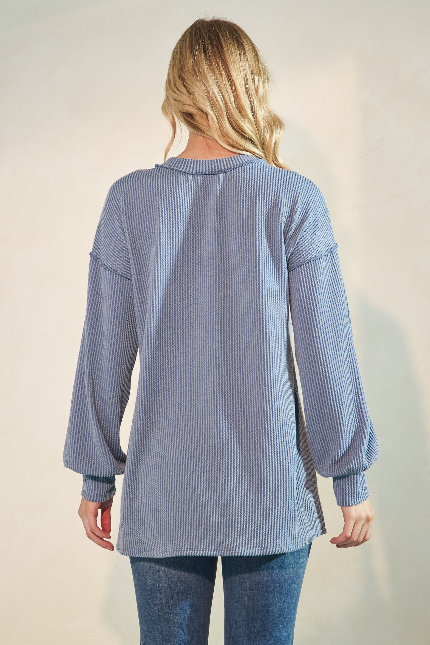 Social Butterfly Patch Ribbed Thermal Top