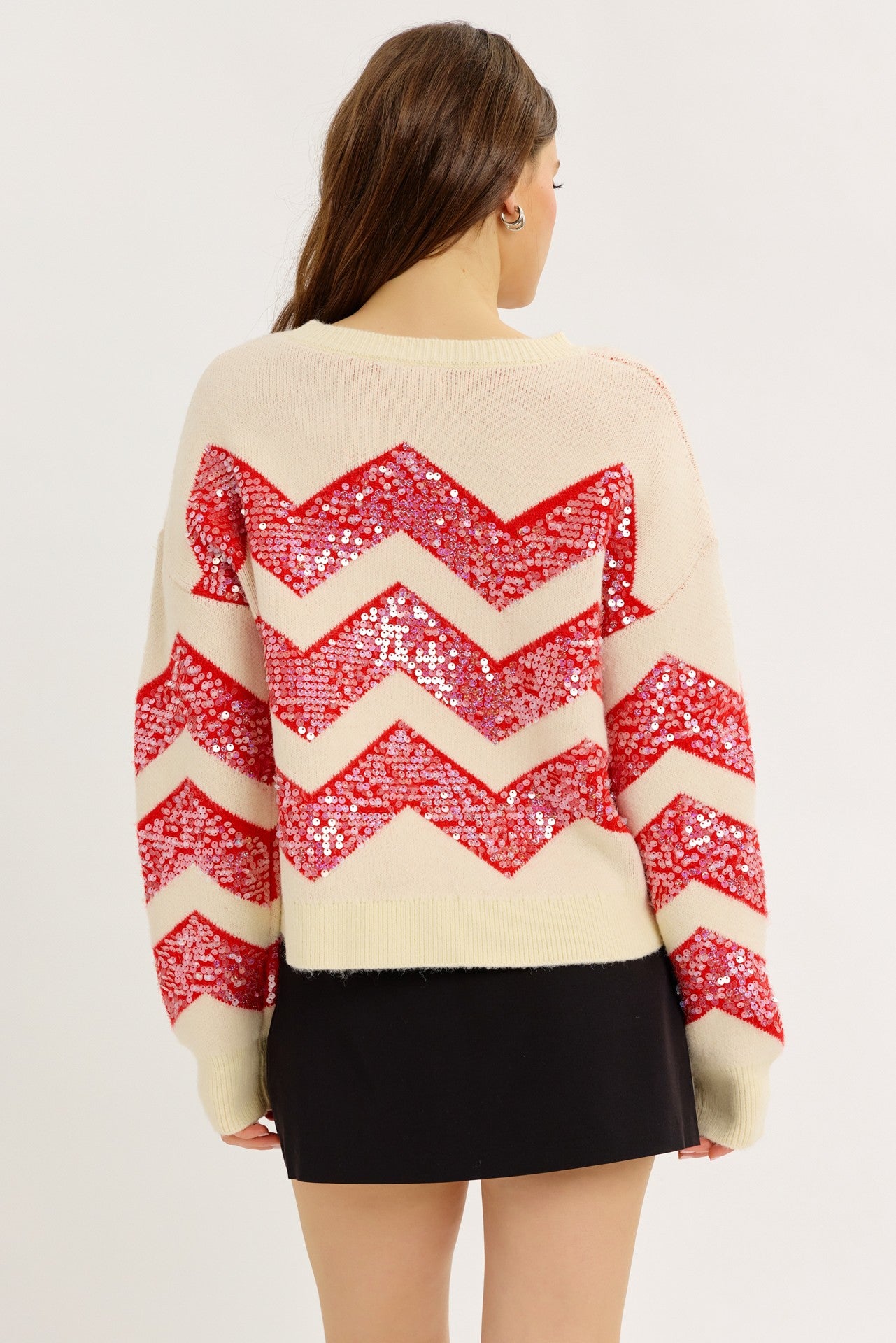 CHEVRON SPARKLE SWEATER