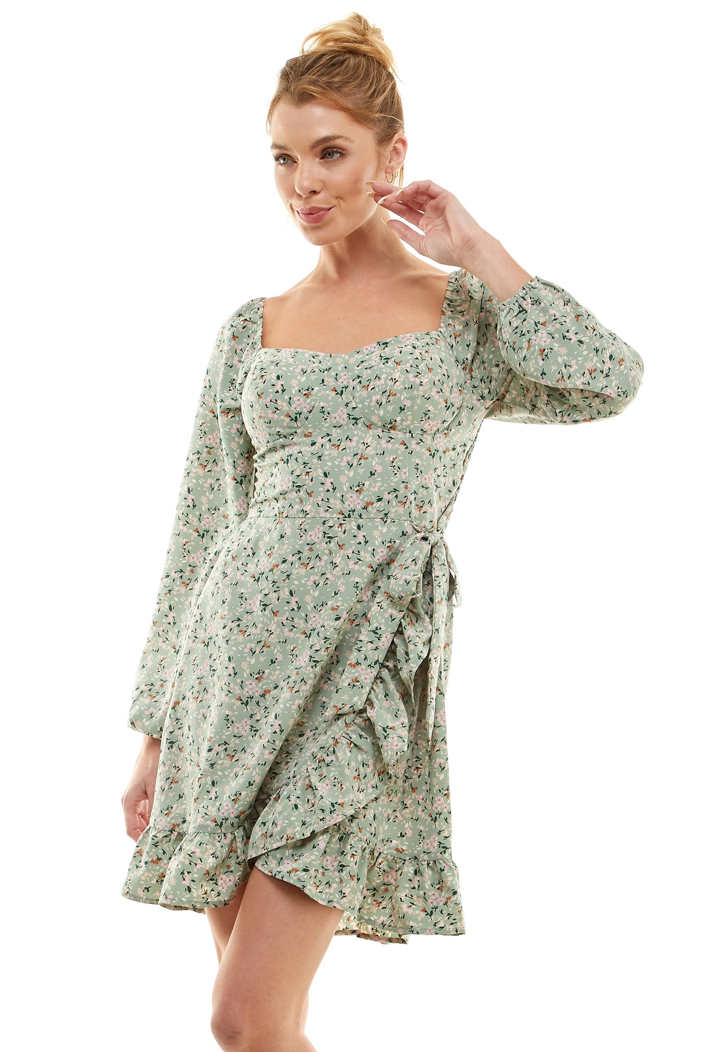 Wildflower Whisper Side Ruffle Dress