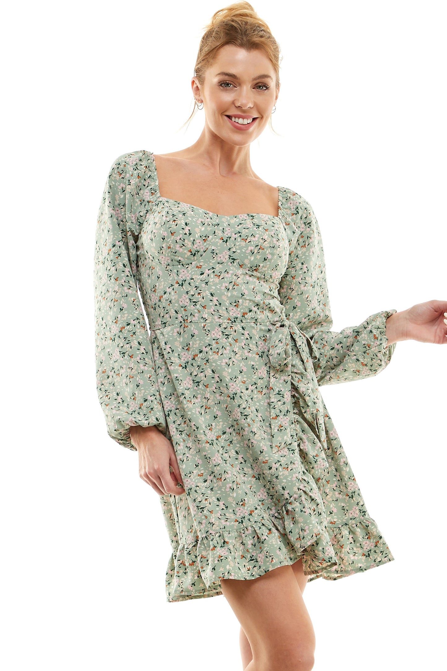 Wildflower Whisper Side Ruffle Dress