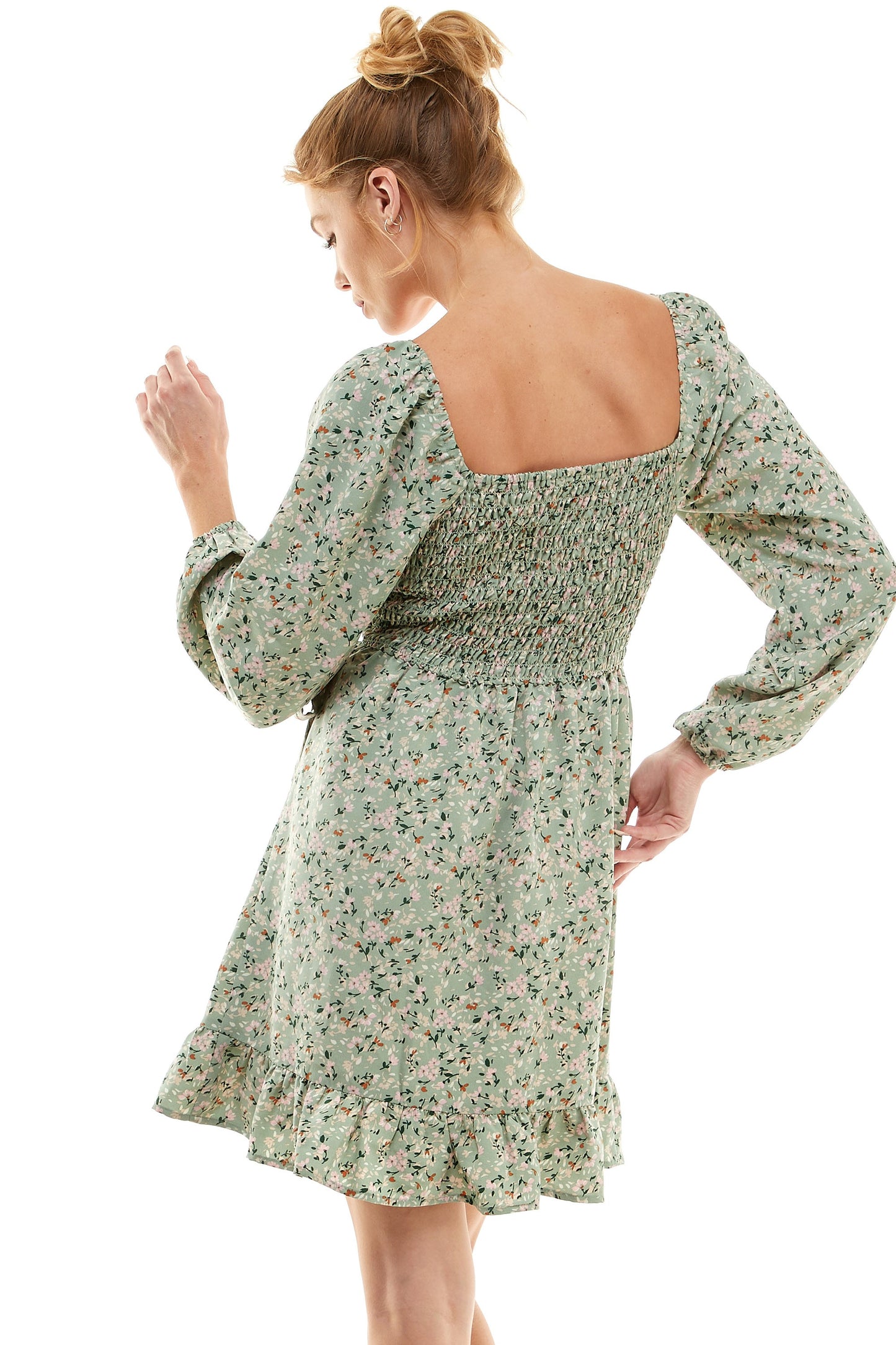 Wildflower Whisper Side Ruffle Dress