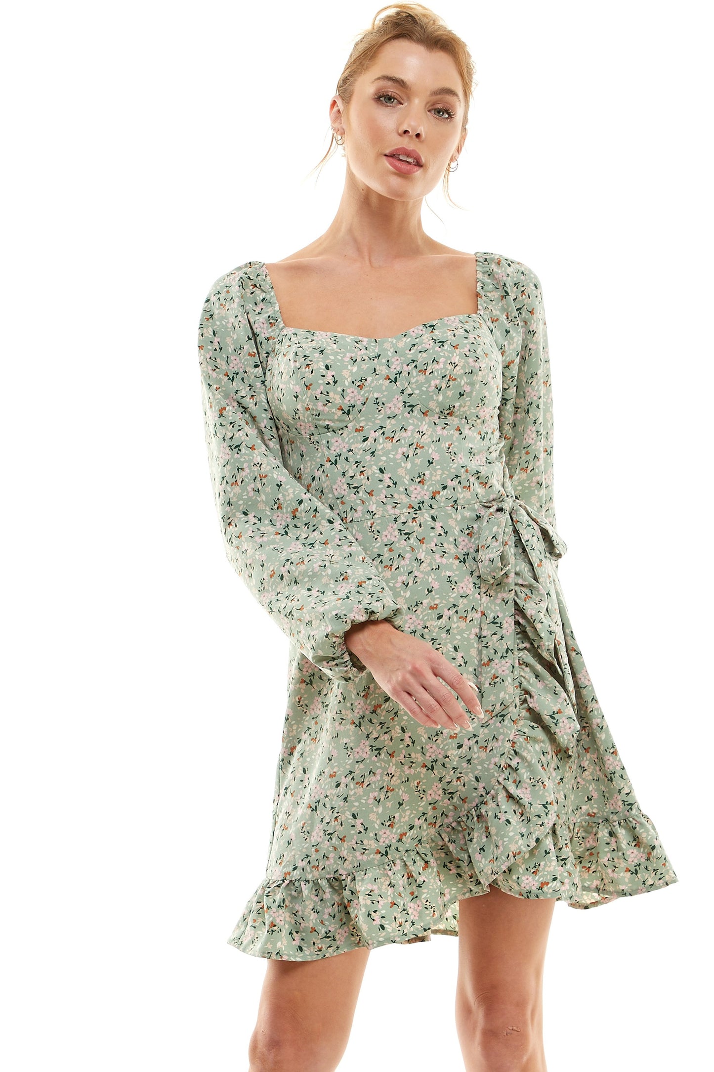 Wildflower Whisper Side Ruffle Dress