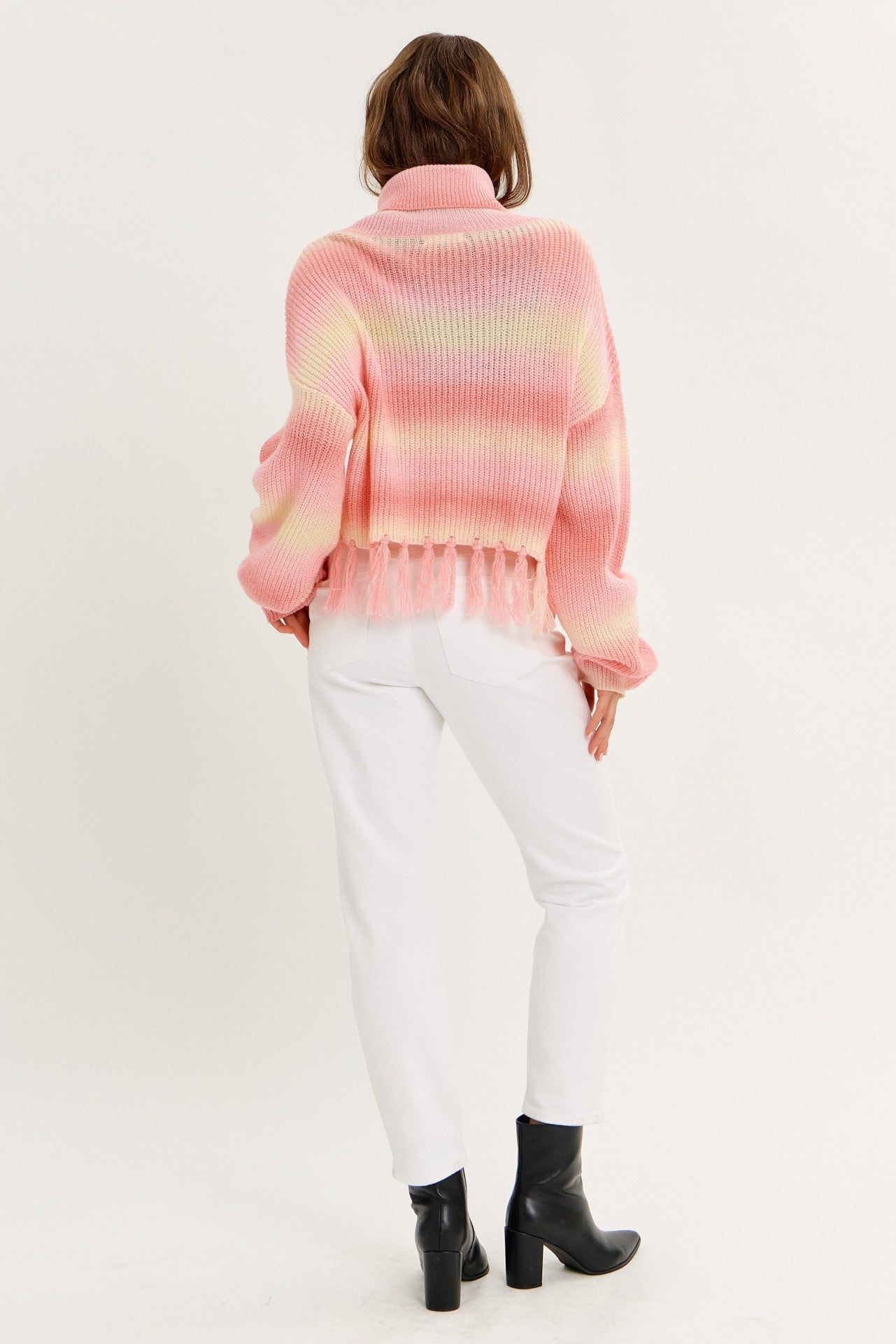 FRINGE BENEFITS BOHO PINK SWEATER