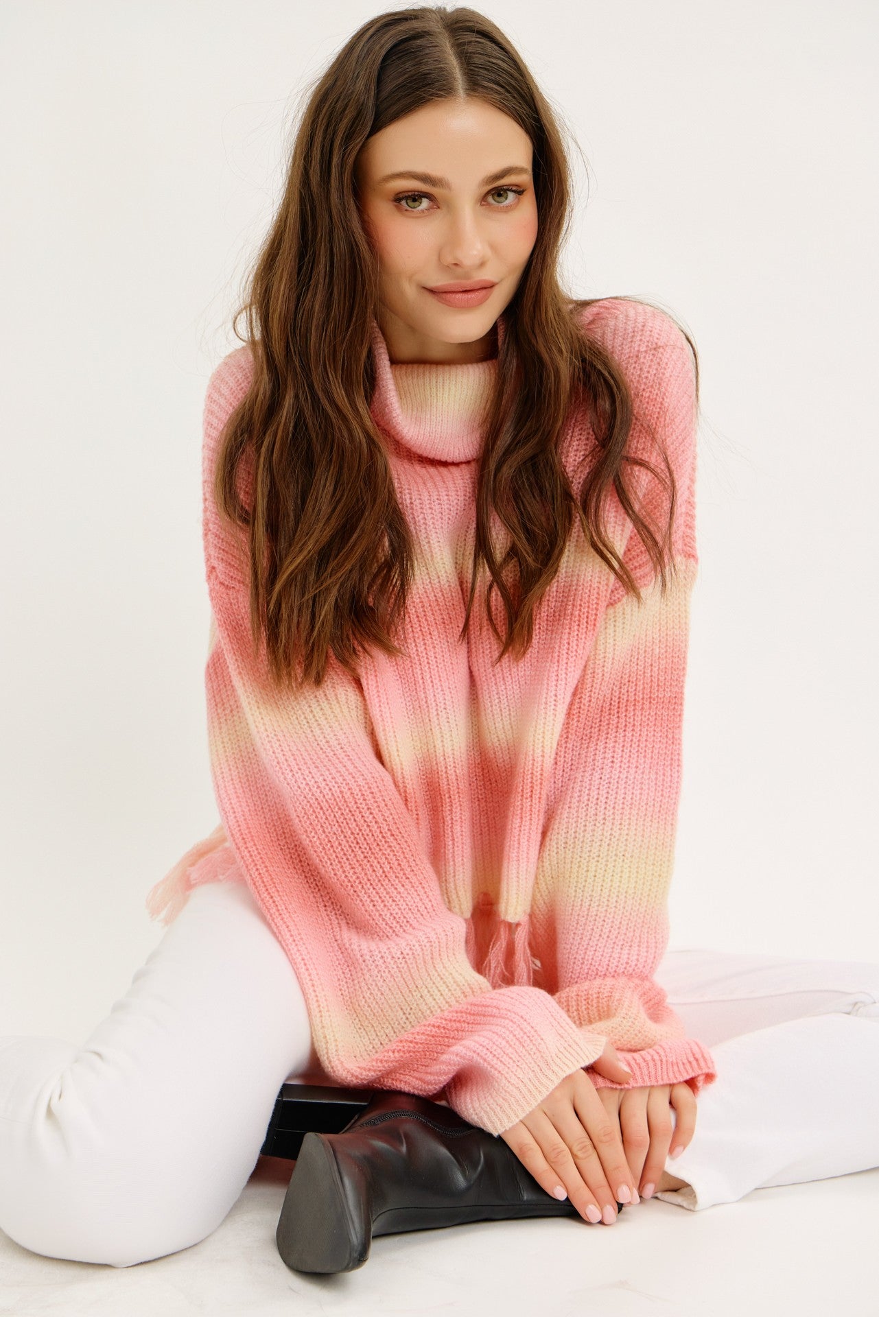 FRINGE BENEFITS BOHO PINK SWEATER