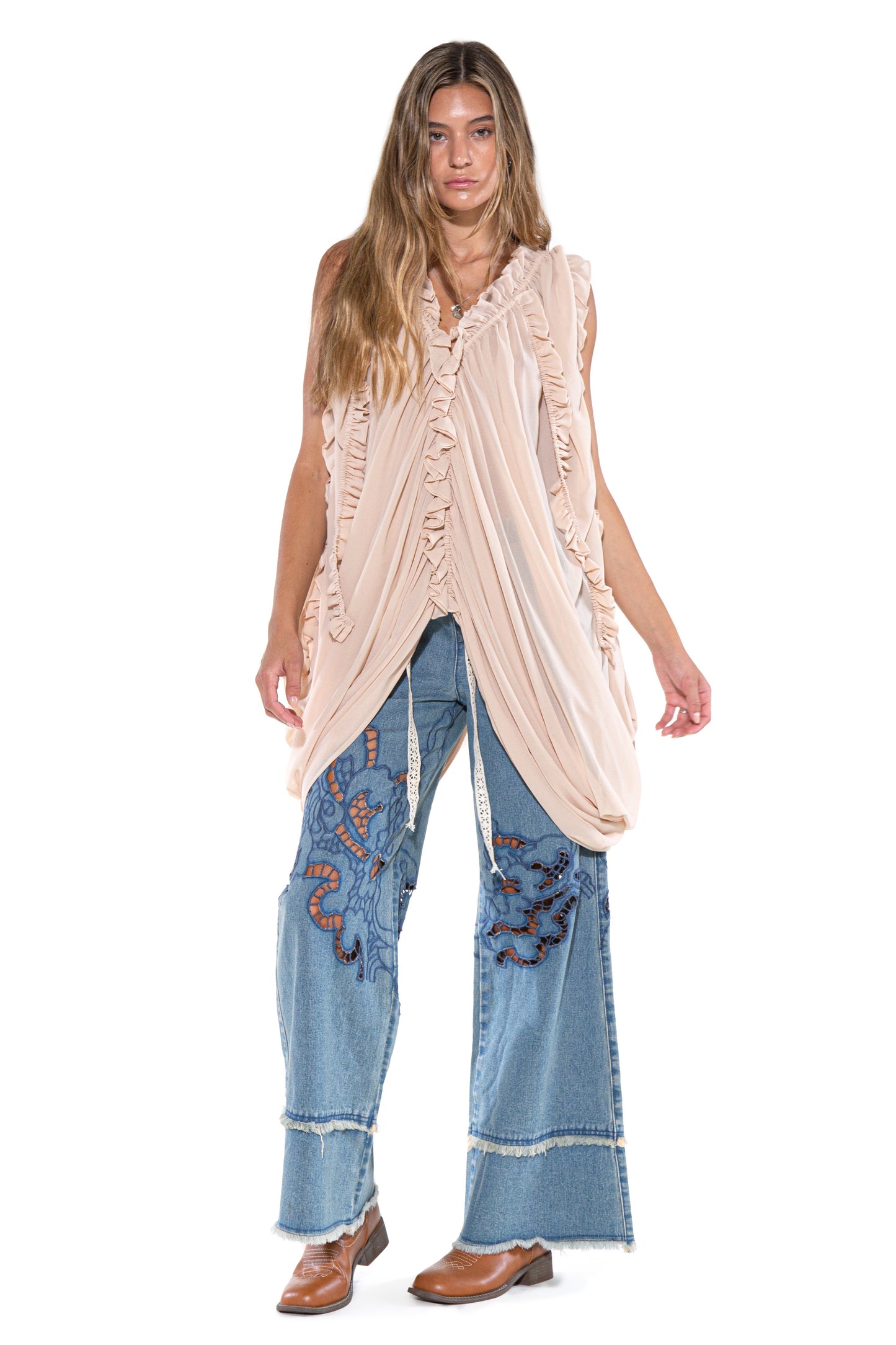 Cassie Cascade Waterfall Tunic Top
