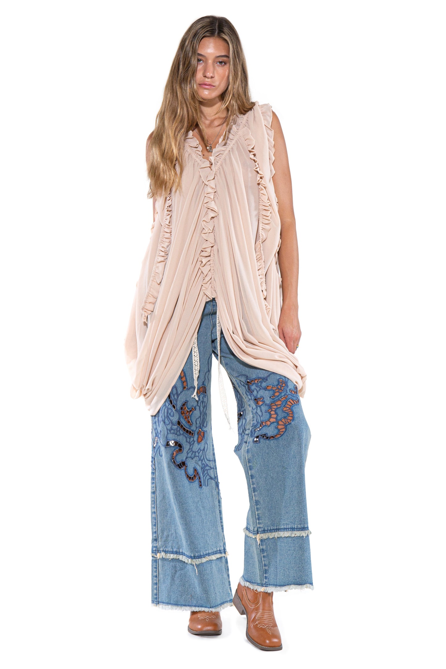 Cassie Cascade Waterfall Tunic Top
