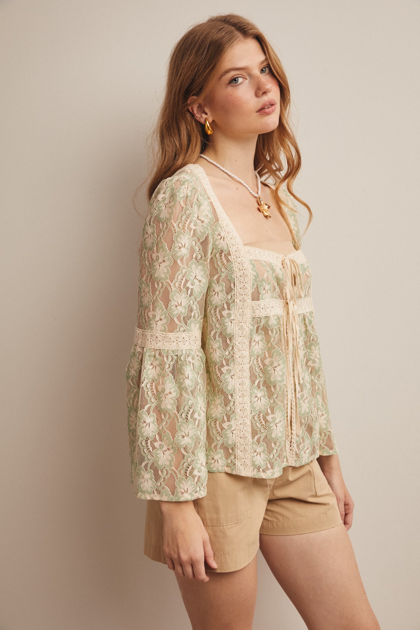 Storybook Romance Mint Lace Blouse
