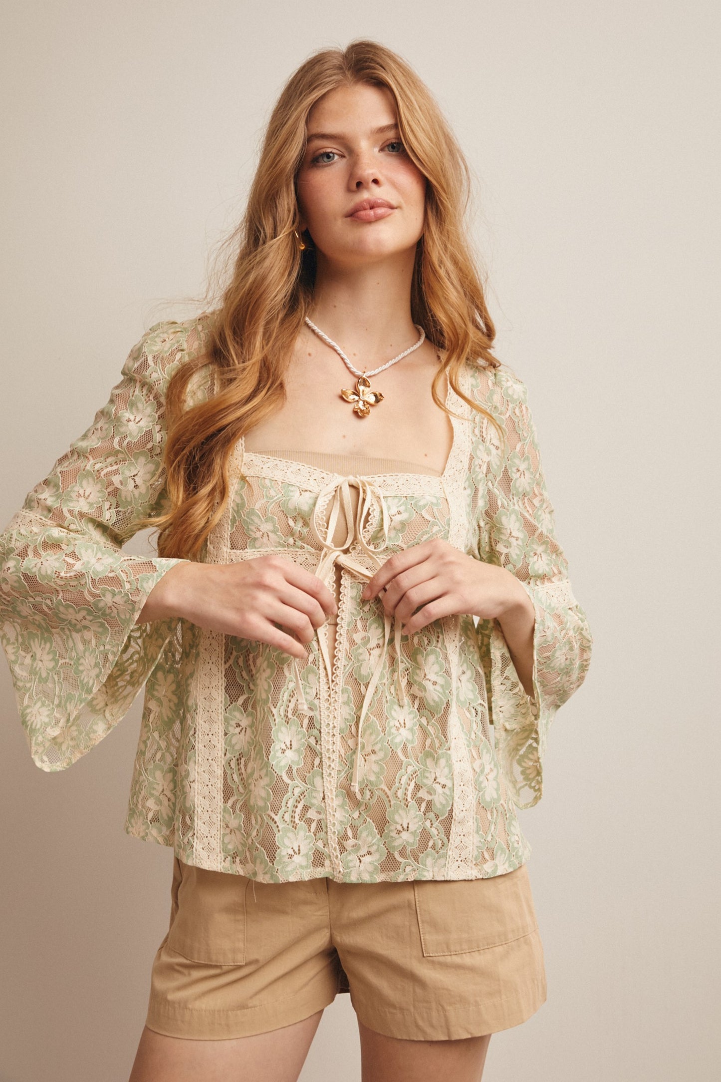 Storybook Romance Mint Lace Blouse
