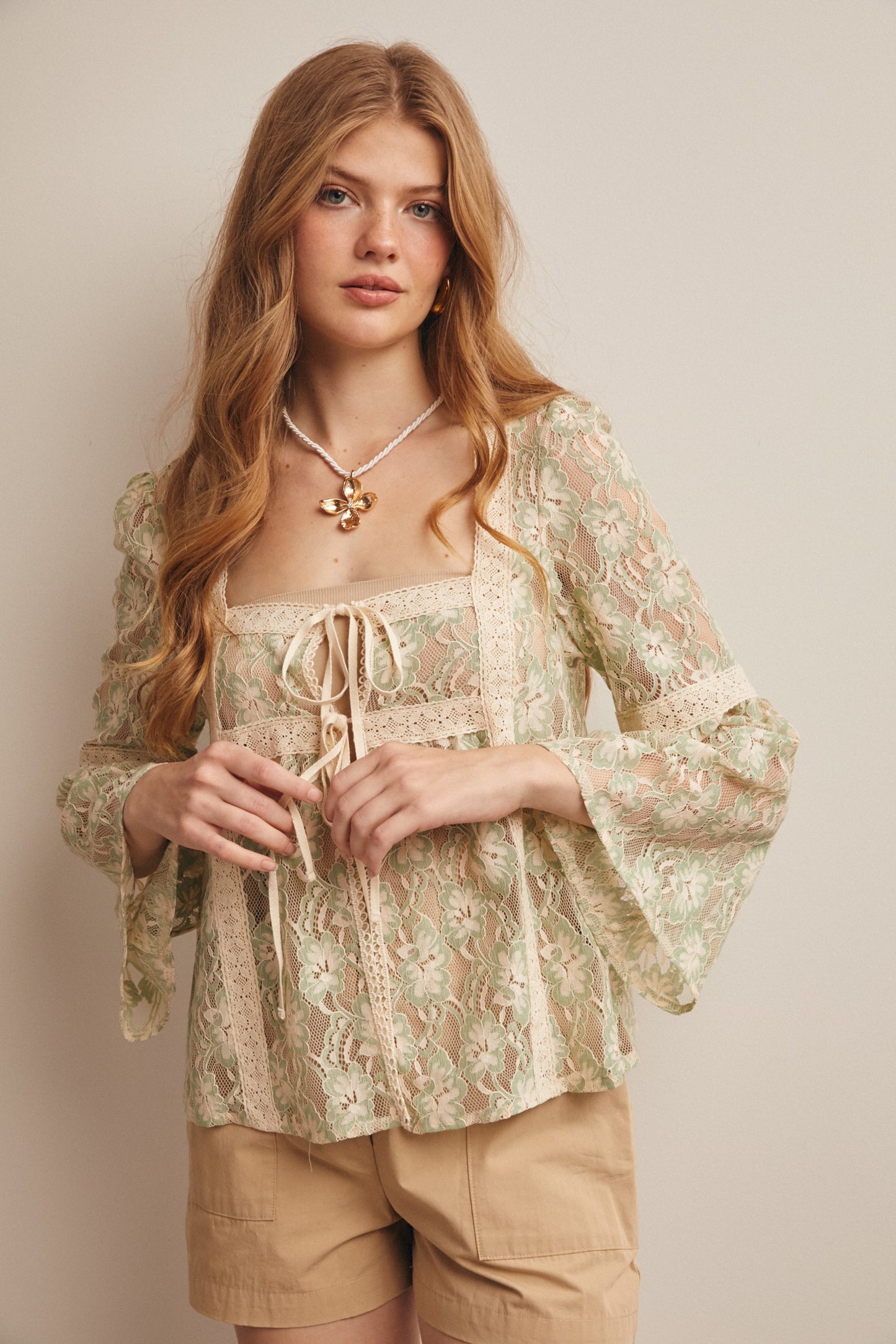 Storybook Romance Mint Lace Blouse