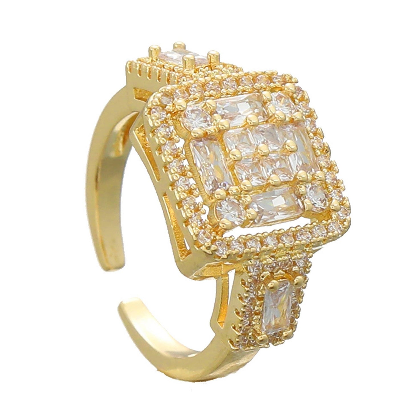 Square Cut Cubic Zirconia Ring