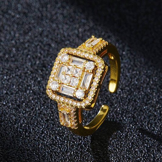 Square Cut Cubic Zirconia Ring