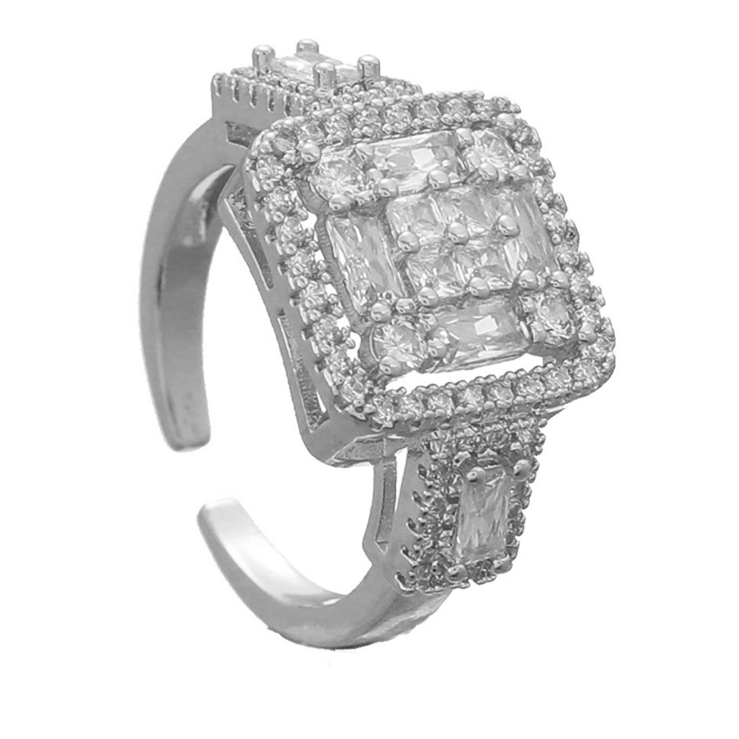 Square Cut Cubic Zirconia Ring