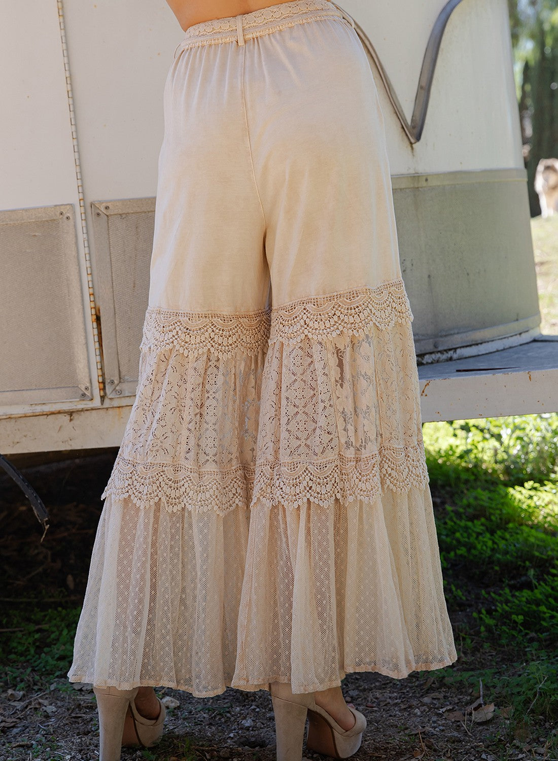 Wander West Lace Tiered Pants