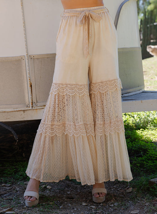 Wander West Lace Tiered Pants