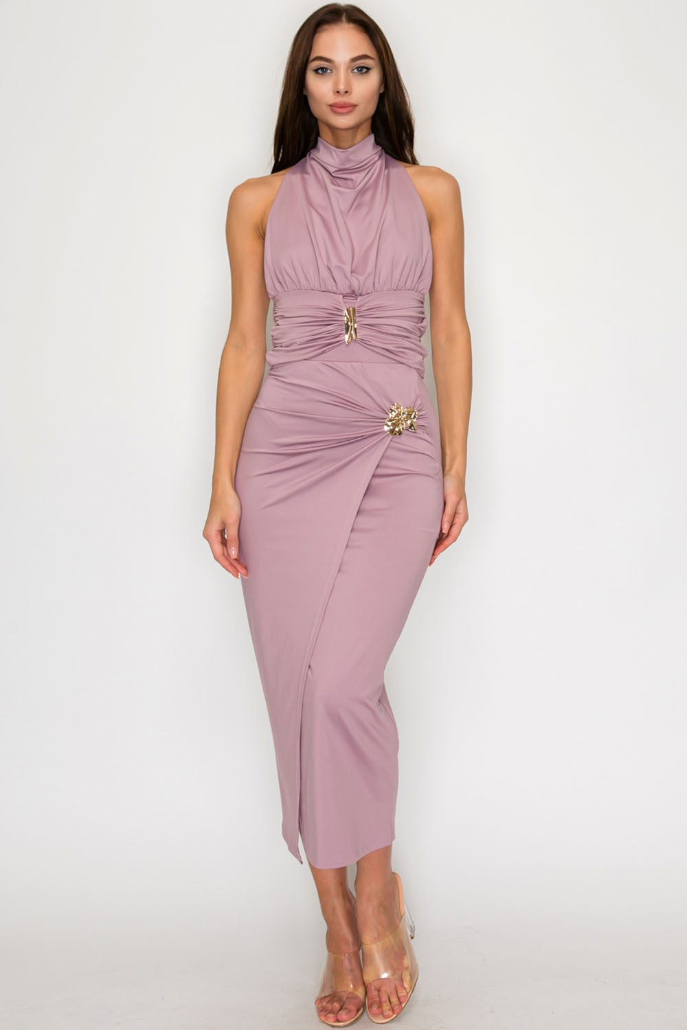 Gathered in Gold Top & Midi Skirt SET