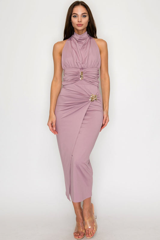 Gathered in Gold Top & Midi Skirt SET