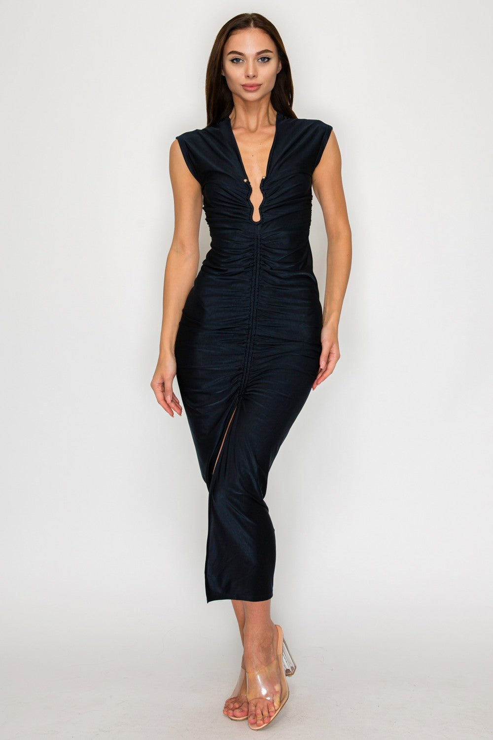 Curves Ahead Black Midi Dress