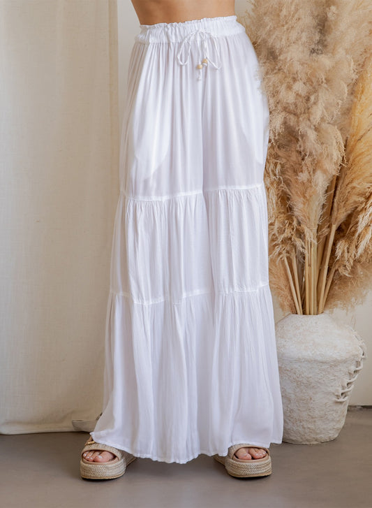 Back To Boho White Patchwork Pants