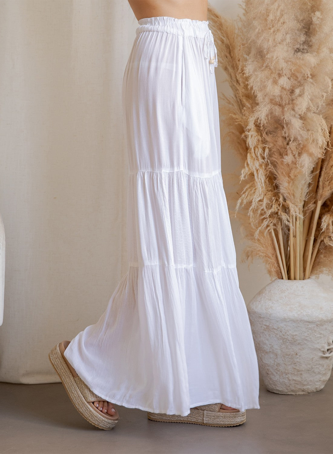 Back To Boho White Patchwork Pants